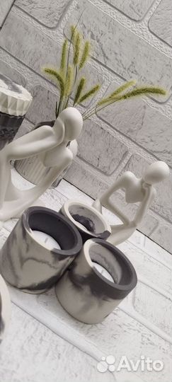 Подарочные наборы из гипса. Интерьер Свечи Зелень