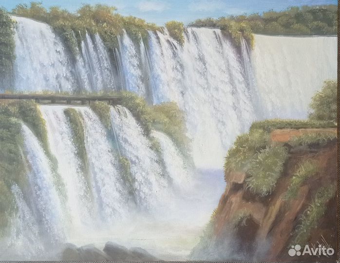 Картина маслом Водопад