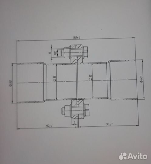 Фланец глушителя 6055. На 2 размера трубы