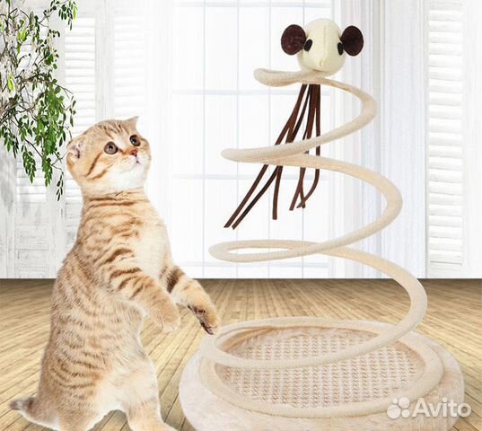 Игрушка для кошек новая на пружине с мышкой