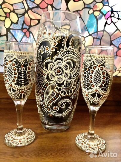 Свадебные аксессуары (бокалы, шампаское, свечи)