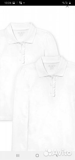 Белые блузки поло школьные Children's place