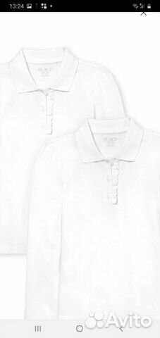 Белые блузки поло школьные Children's place