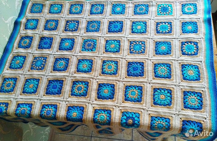 Плед детский вязаный новый 