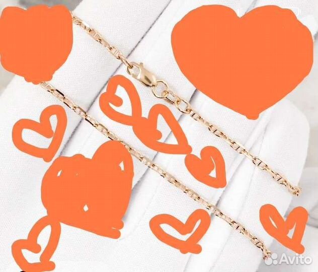 Цепочка женский кулон с якорной цепью