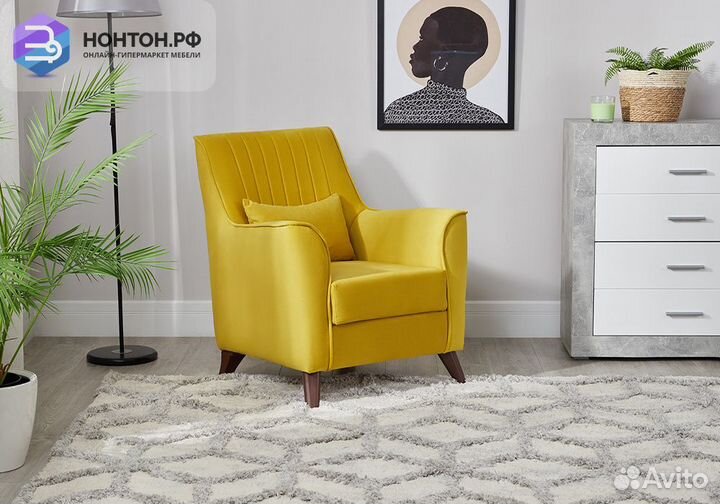 Кресло Оксфорд горчичный