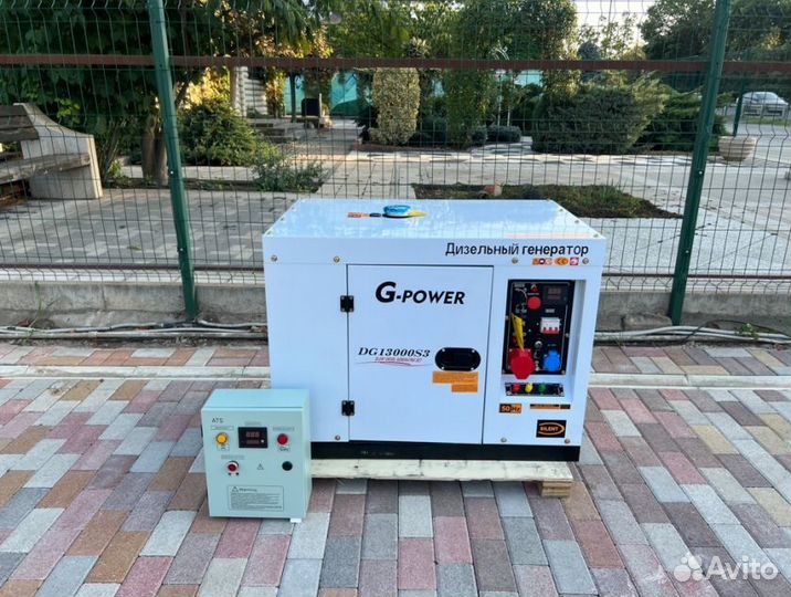 Дизельный генератор 12 kW g-power трехфазныйDG1300