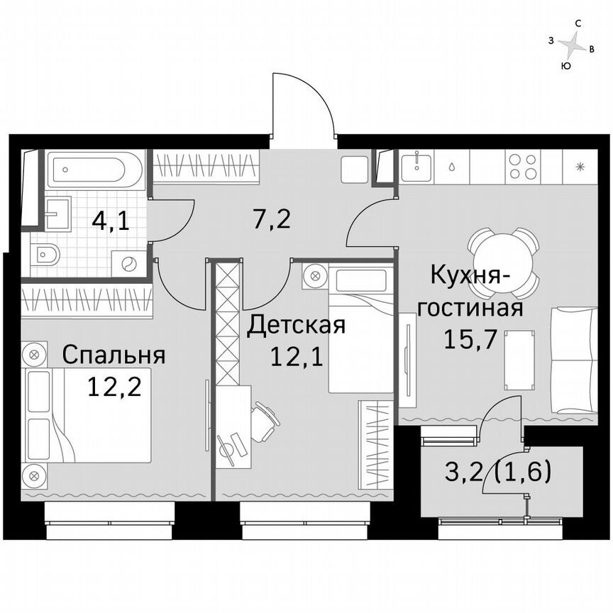 2-к. квартира, 52,6 м², 20/20 эт.