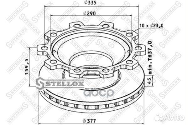 85-00808-SX диск тормозной 377/290x45/160,10n