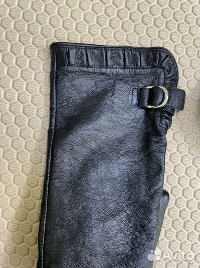 Перчатки женские длинные кожаные размер 7