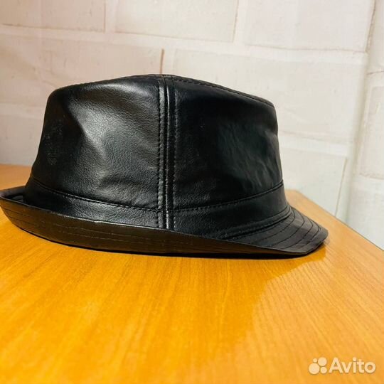 Шляпа мужская кожаная