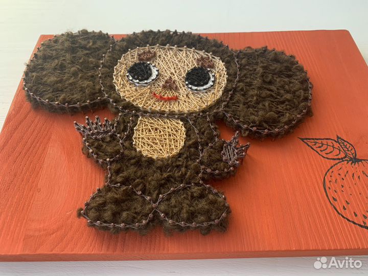 Картина в технике стринг-арт «Чебурашка»