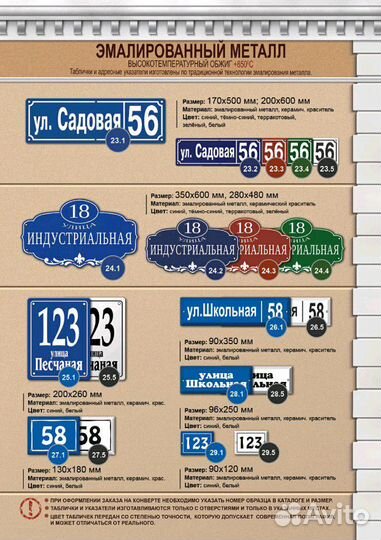 Адресная табличка (Эмалированный металл, обжиг)