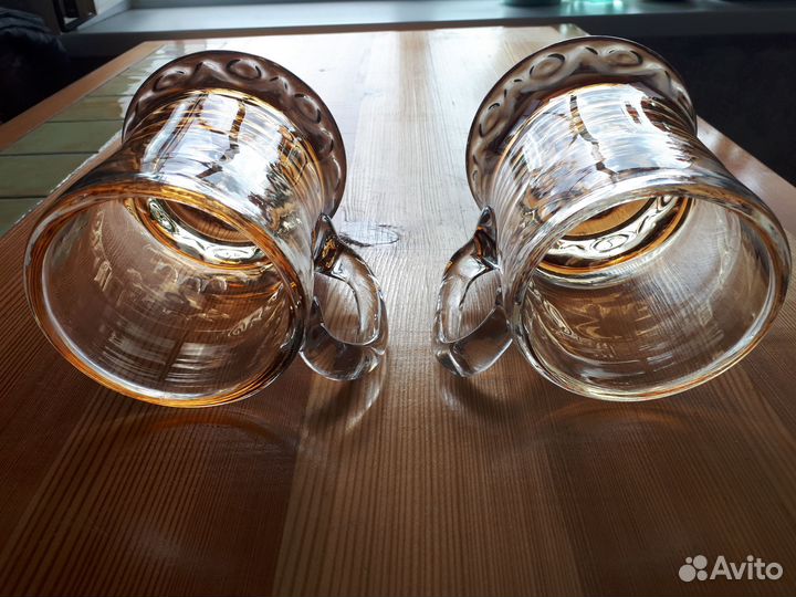 Кружки бокалы из цветного хрусталя СССР