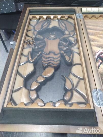 Нарды резные со стеклом