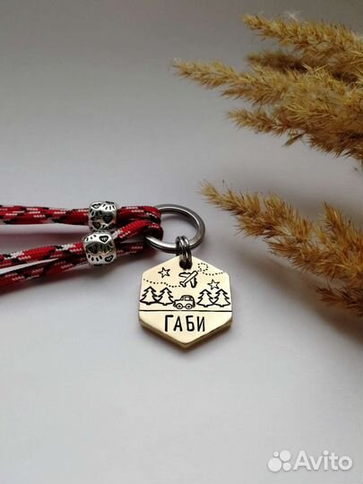 Адресник медальон жетон шестигранник для собаки