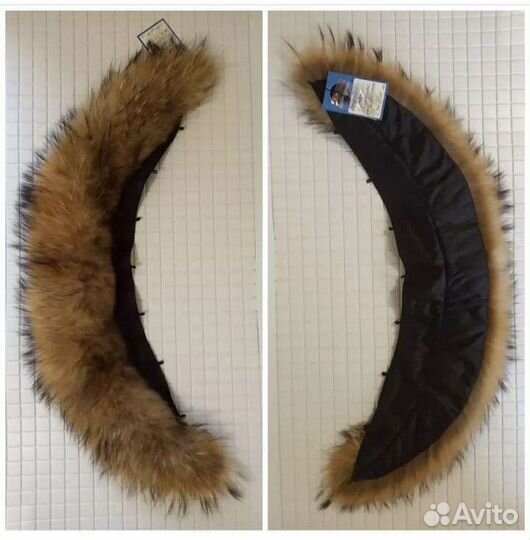 Воротник из натурального меха енота