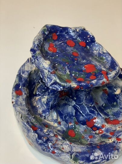 Керамическая тарелка этажерка