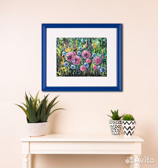 Картина с одуванчиками