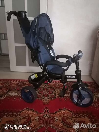 Детский 3х колесный велосипед с ручкой