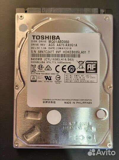 Жесткий диск toshiba 500GB