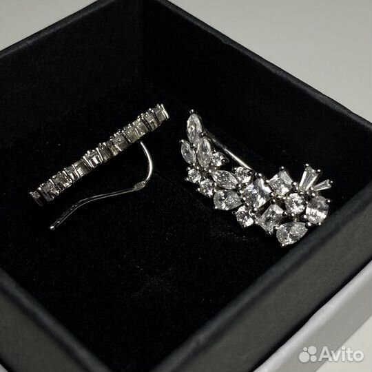 Серьги каффы серебро