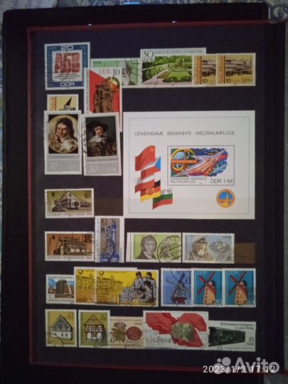 Альбом и Почтовые марки и блоки гдр