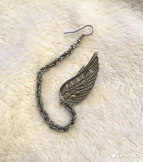 Серьги каффы, цвет серебро