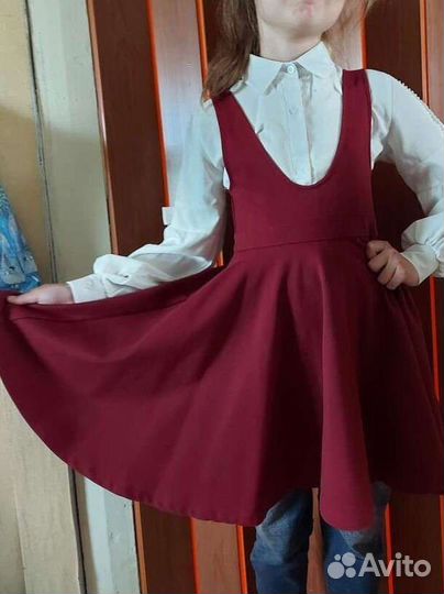 Школьная форма сарафан бордо