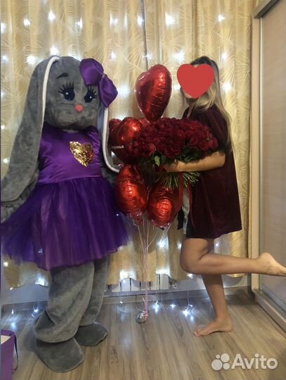 Ростовая кукла Мишка Тедди и Зайка Поздравления