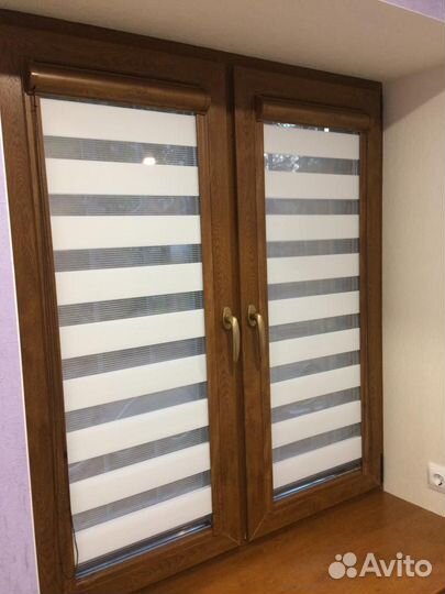 Рулонные шторы Зебра в коробе