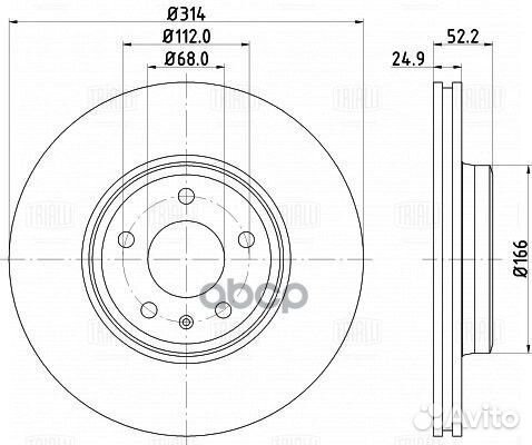 Диск торм. для а/м Audi A4 (07) /A5 (07) перед
