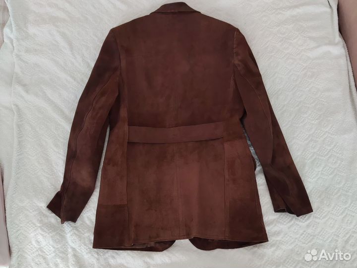 Женский пиджак коричневый замшевый винтажный М