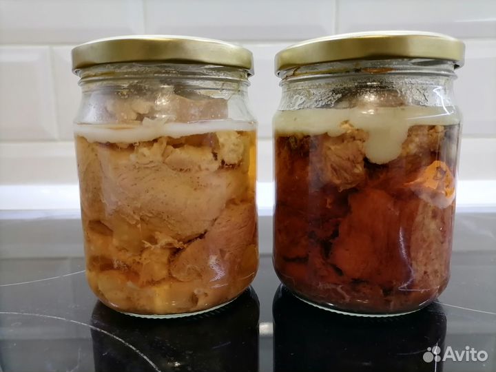 Тушенка домашняя, консервы рыбные, каши