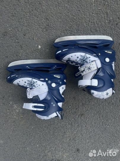 Коньки ледовые раздвижные детские