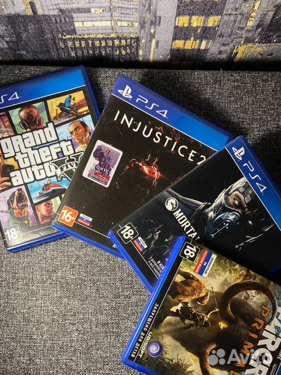 Sony PlayStation 4 Fat + наушники + игры