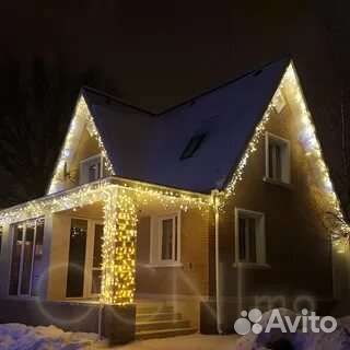 Гирлянды для оформления фасада с монтажом