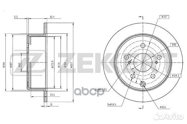 Диск торм. зад. Toyota Cresta (X100) 96- Chase