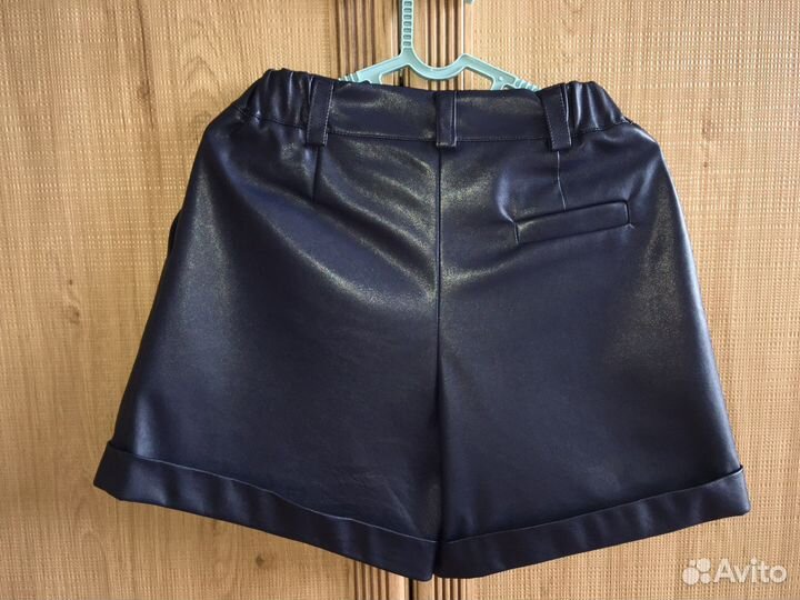 Шорты экокожа для девочки, 140 размер