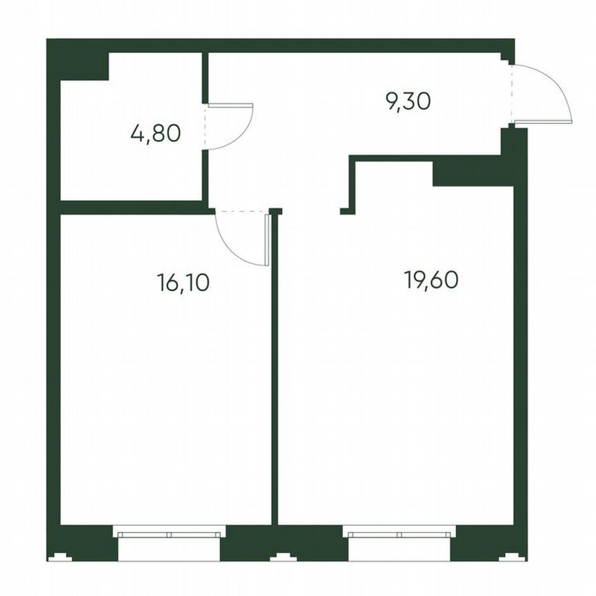 1-к. квартира, 49,8 м², 3/9 эт.