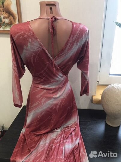 Платье нарядное женское длинное красное 42-44