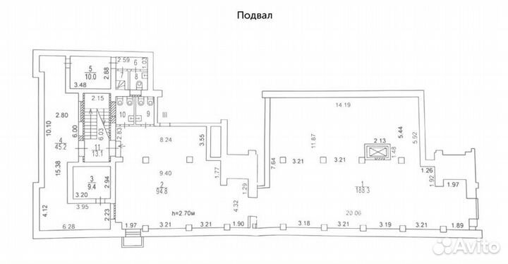 Помещение с сетевым арендатором, 580 кв м