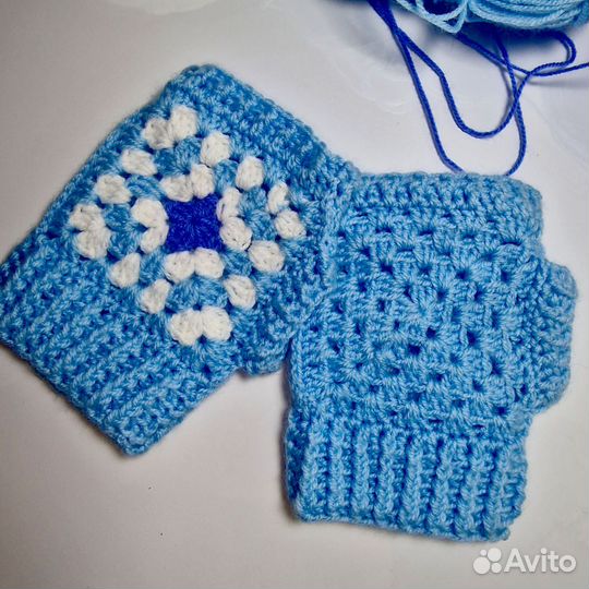 Митенки вязаные ручная работа