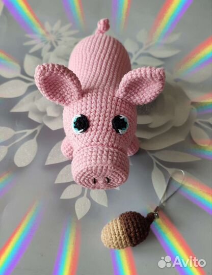 Вязаный поросенок, хрюшка, развивающие игрушки