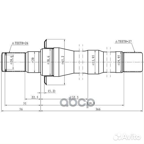Полуось Z88130R Zikmar