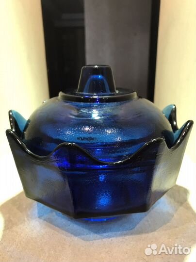 Сахарница кобальтовое стекло времен СССР