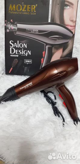 Фен для волос 3в1 Mozer Salon Design 3000вт