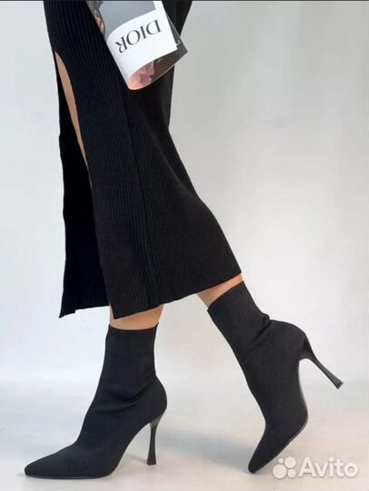 Ботильоны чулки на каблуке новые
