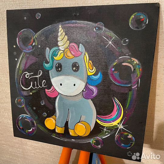 Единорог Живопись на холсте, картина лошадка
