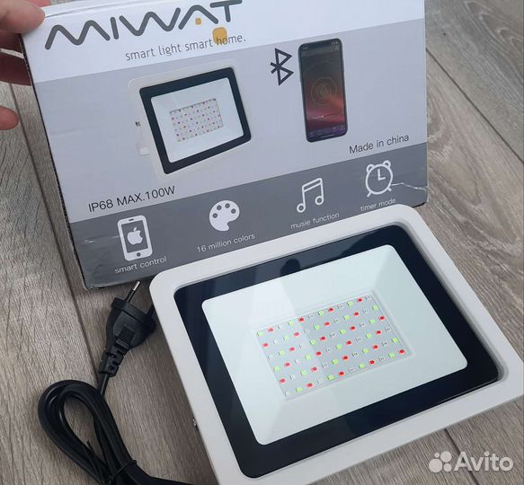 Прожектор RGB 100 Вт bluetooth